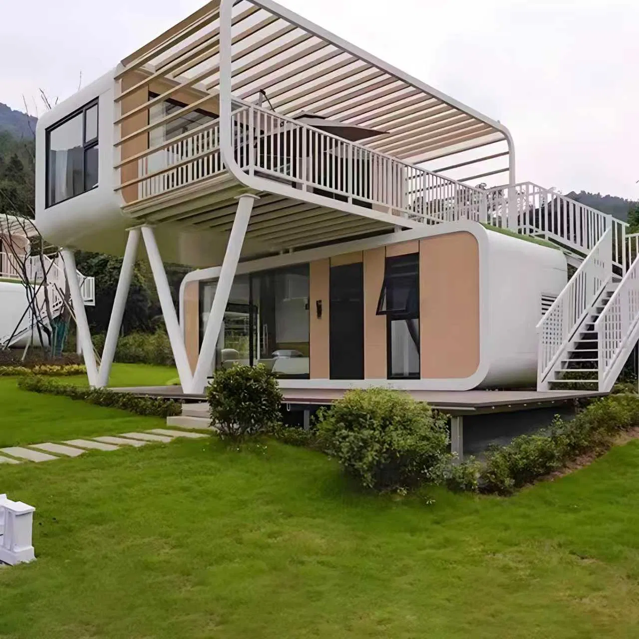 Casa Modular de Estrutura de Aço Moderna com Isolamento Energético Eficiente
