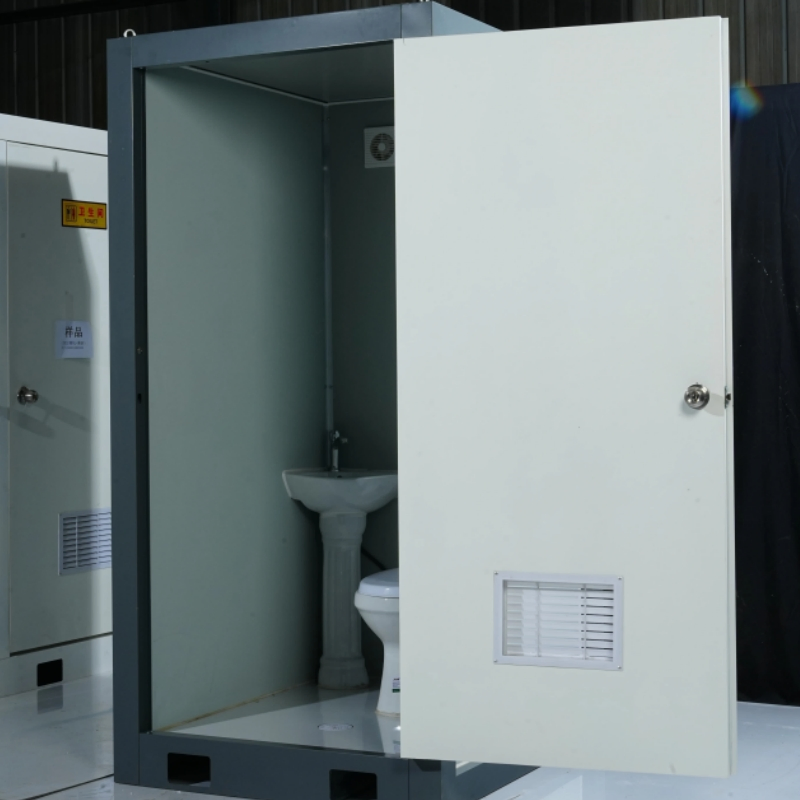 Cabine de banheiro portátil modular de aço pré-fabricado para chuveiro público, toalete móvel para canteiro de obras e camping