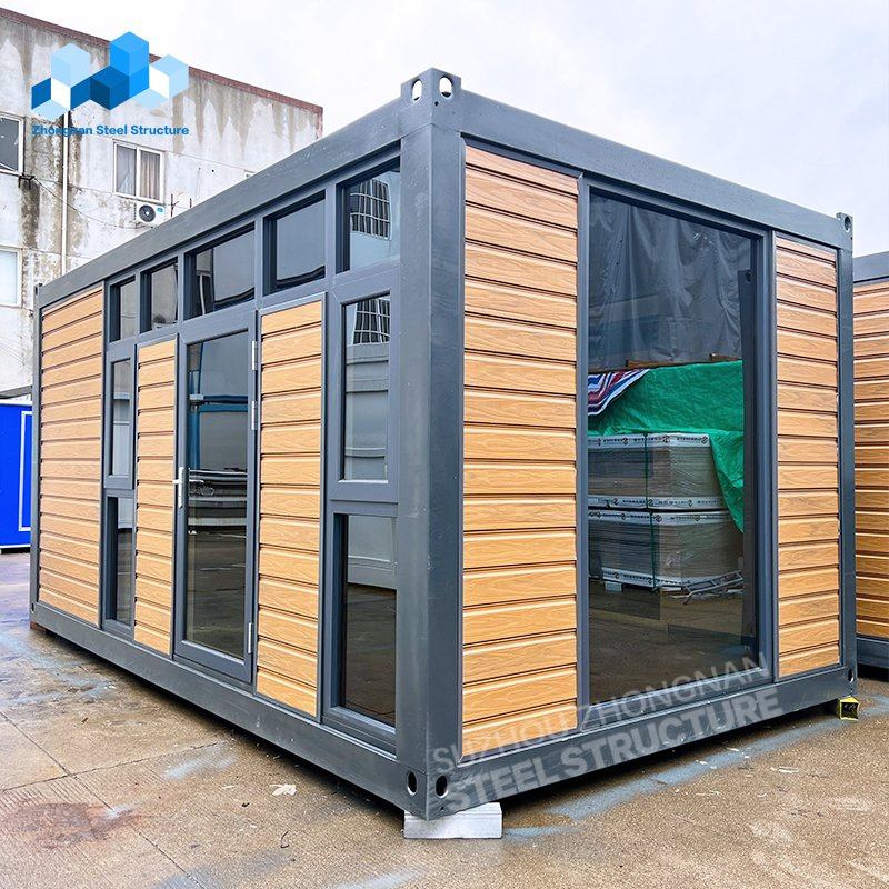 Casas Móveis de Madeira de Luxo Zhongnan, Montagem Rápida, Escritório Modular Mini Portátil, Casa Tiny Prefabricada, Casa Contêiner com Banheiro e Cozinha