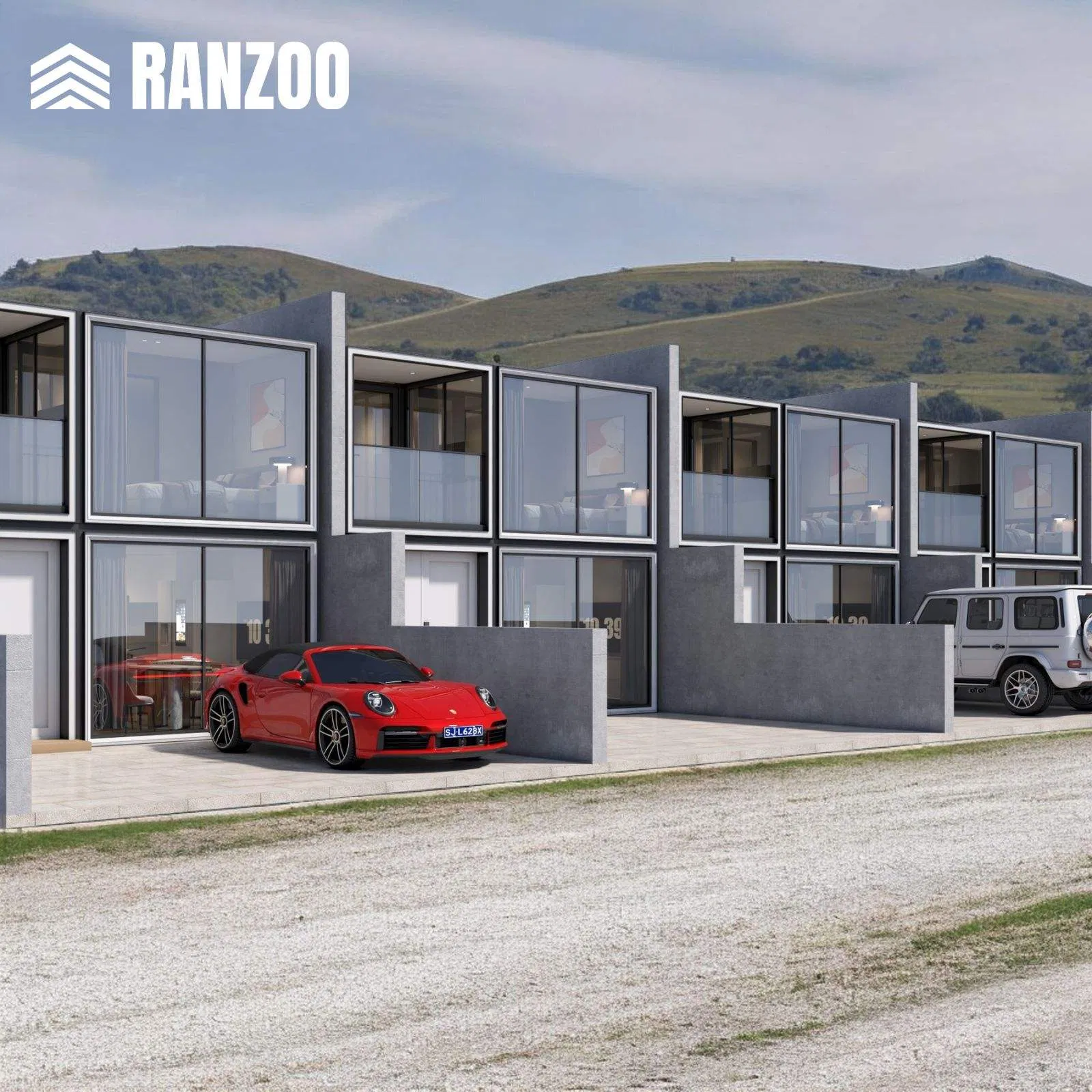 Casa modular portátil Ranzoo, pequena e inteligente, com características personalizáveis