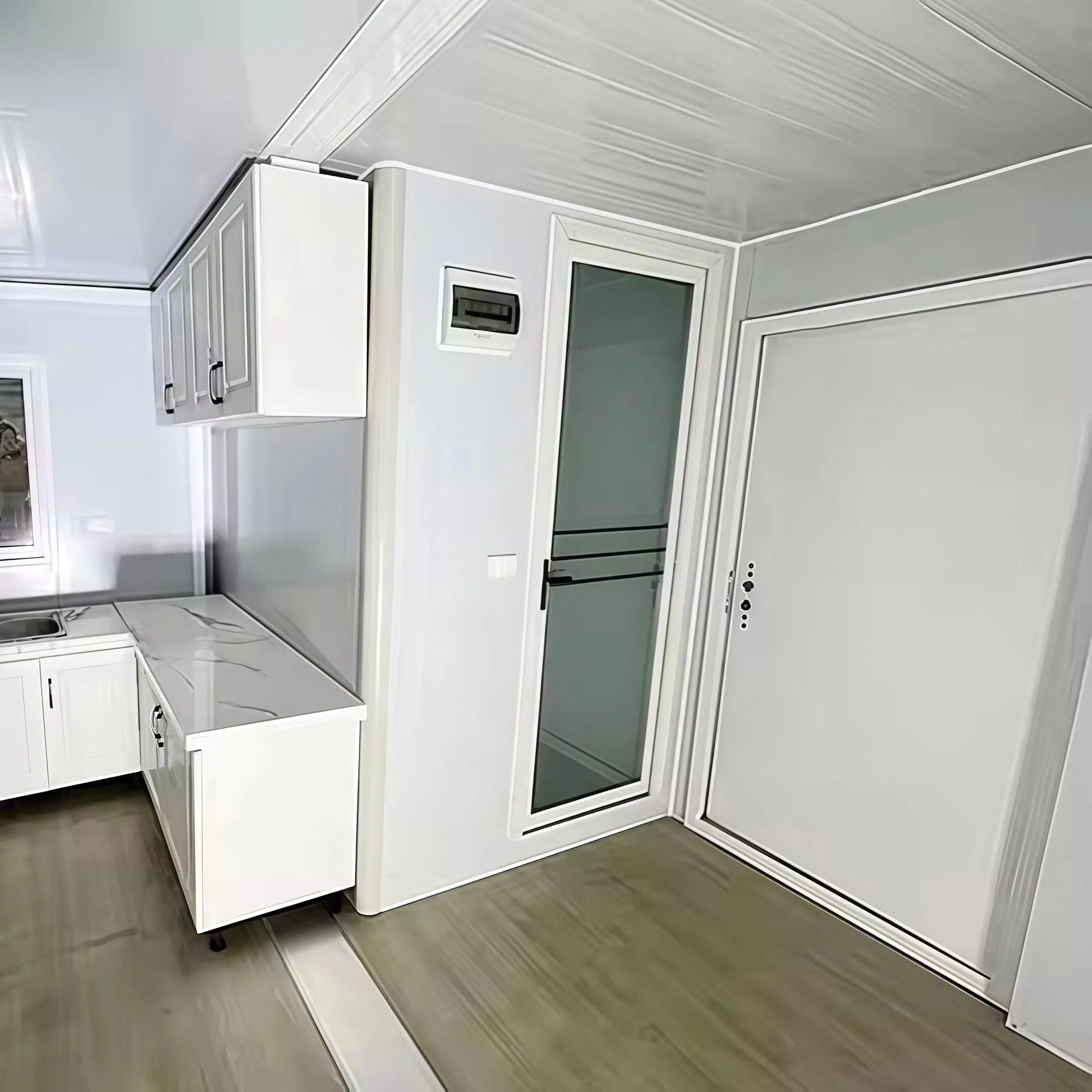 Casa Móvel Modular Expandável de Contêiner Dobrável Personalizada de Luxo com Telhado sobre Rodas 1 2 3 4