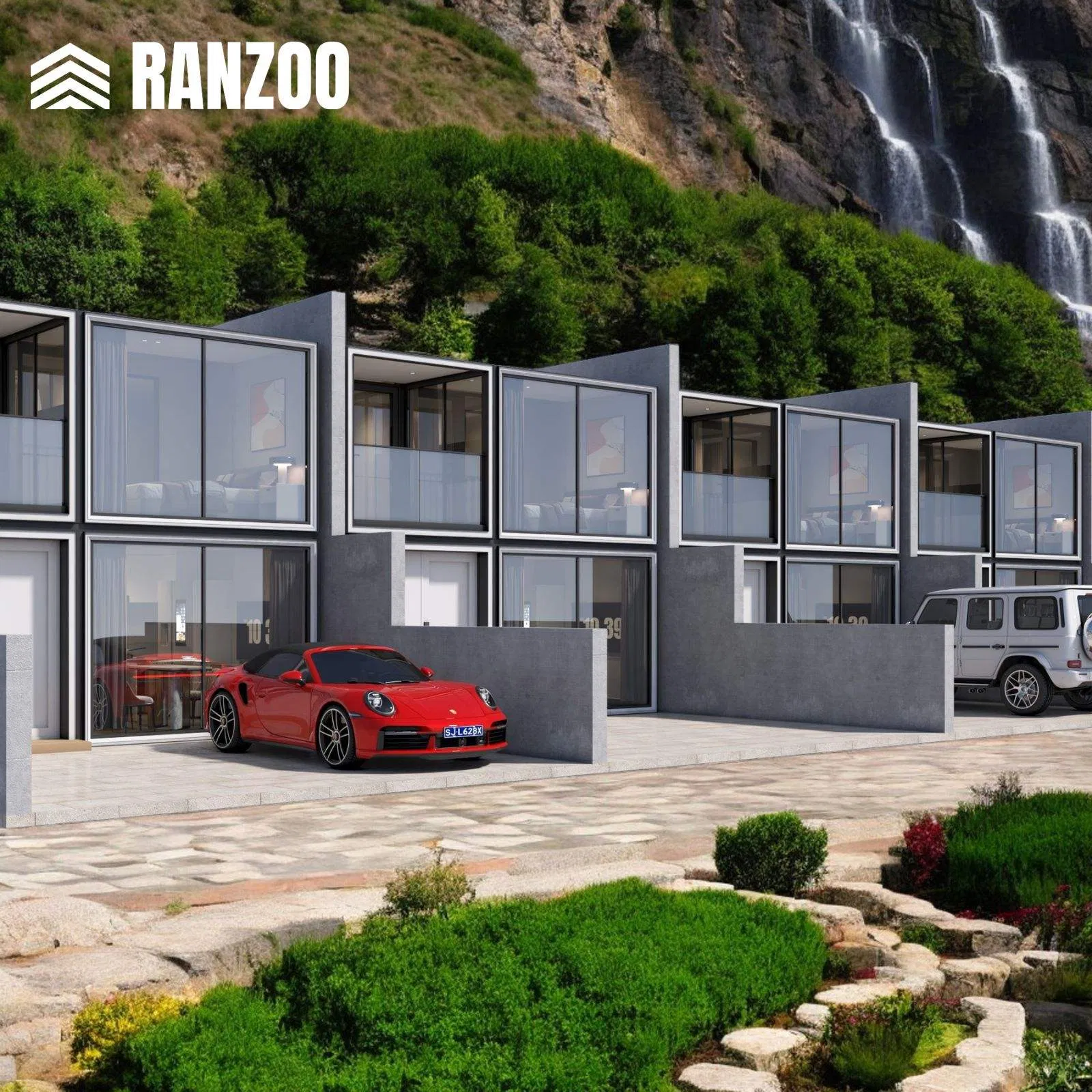 Ranzoo Container Expandável pequenas casas modulares prefab com Design Gratuito e Dimensões Personalizadas
