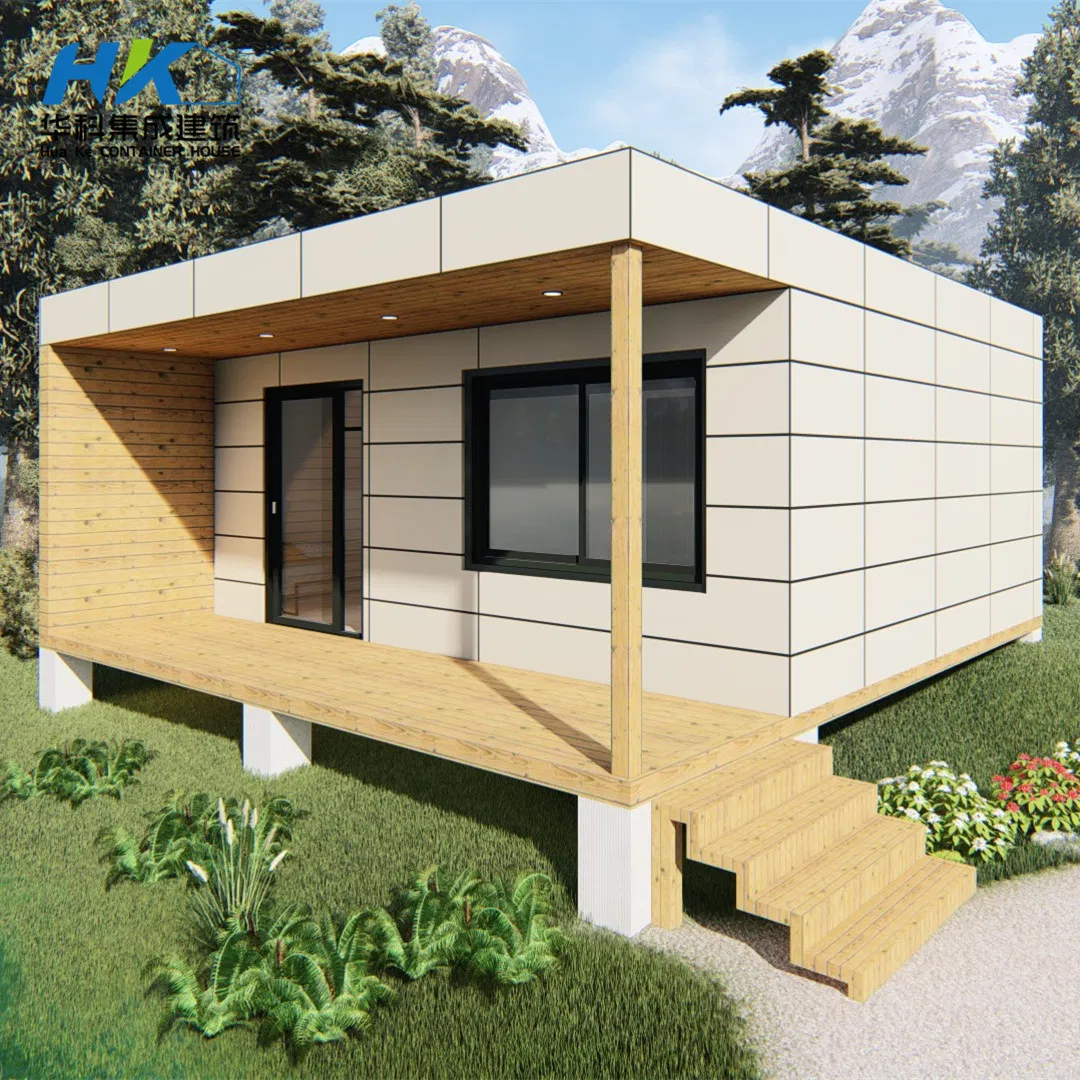 2X20FT Casa Contêiner Isolada de Estudo de Aço Modular com Revestimento de Madeira