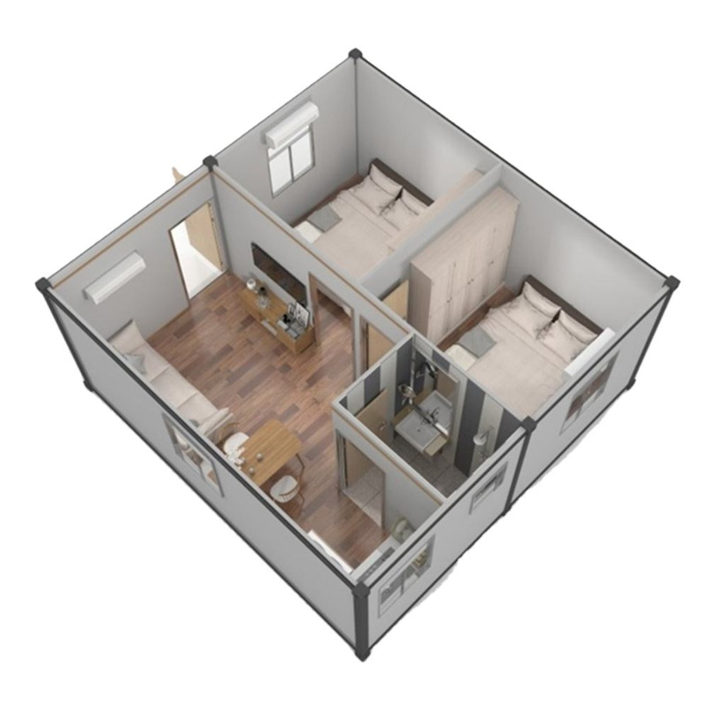 Casa Modular de Luxo Estilosa 2-Bedroom à Venda