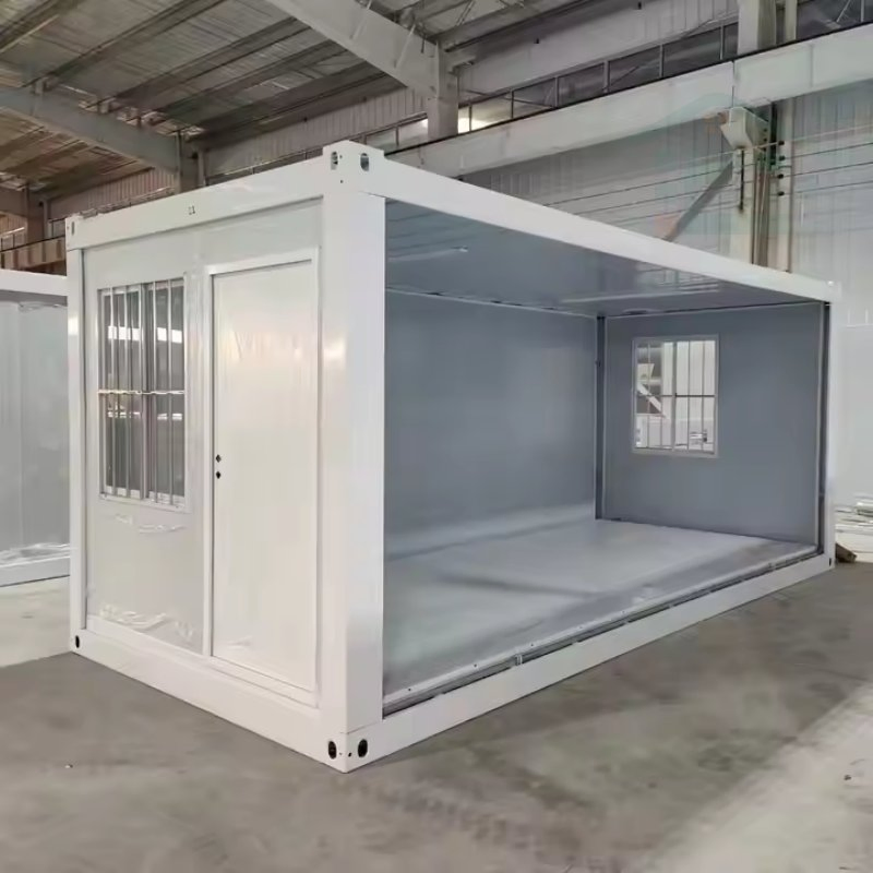 20FT Casa Contêiner Dobrável de Aço Modular, Portátil e Móvel com Estrutura e Porta