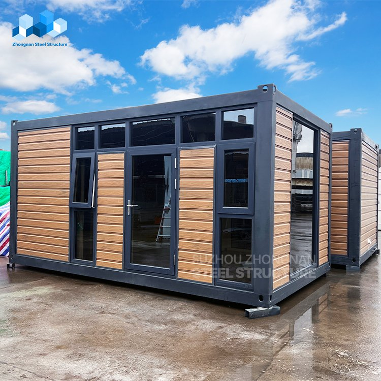 Casas Móveis de Madeira de Luxo Zhongnan, Montagem Rápida, Escritório Modular Mini Portátil, Casa Tiny Prefabricada, Casa Contêiner com Banheiro e Cozinha
