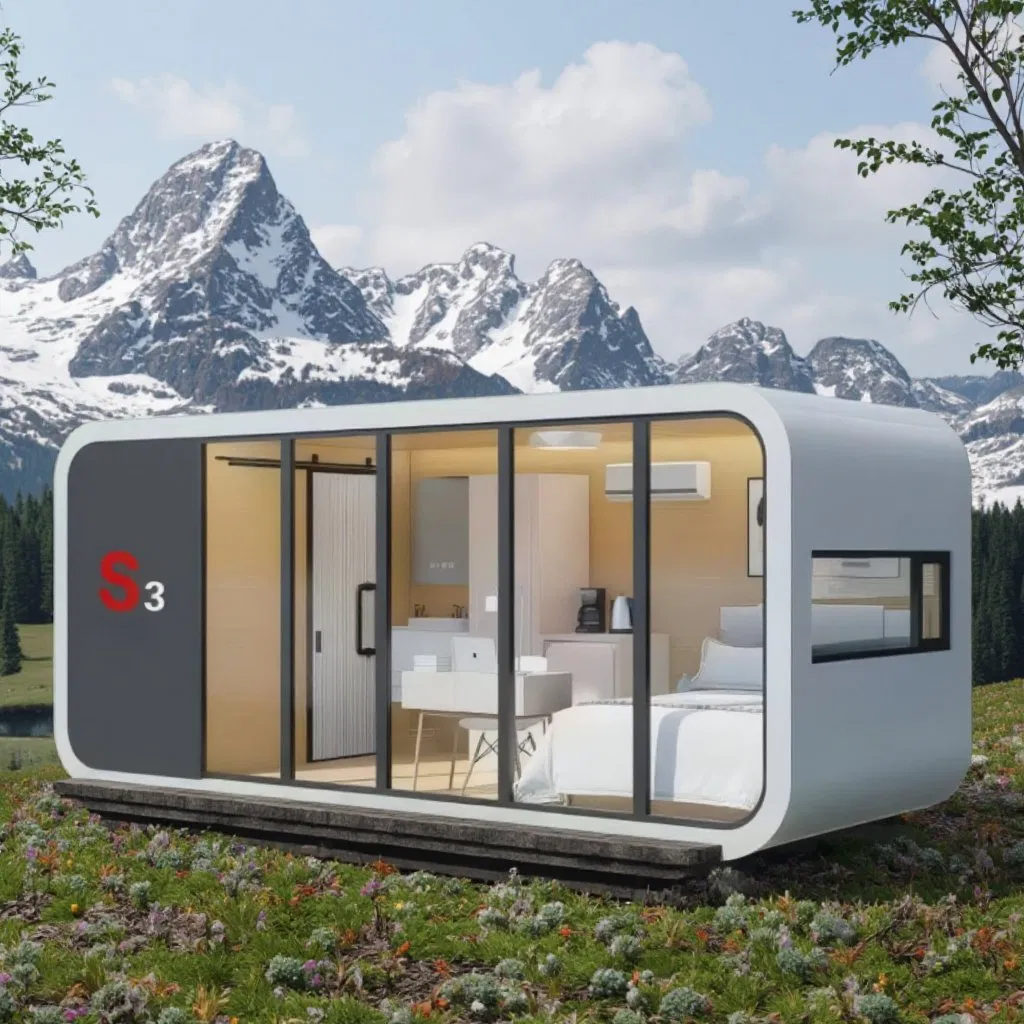 Casas Tiny Prefabricadas Modulares Escritório em Contêiner Casa Móvel Maçã Cabana Móvel Maçã