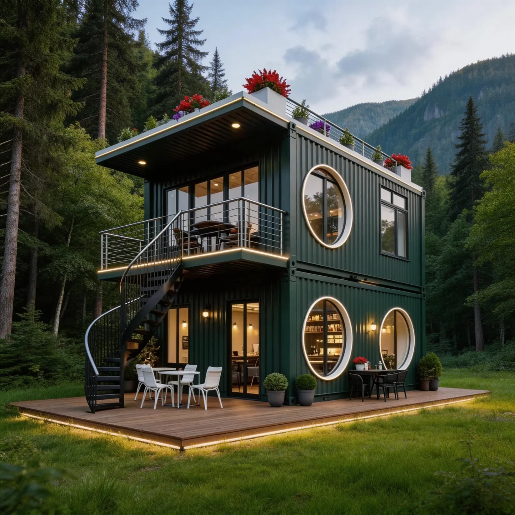 Casa Modular Casa Prefabricada Economizadora de Espaço Prática Casa Portátil para Áreas Turísticas Vilas Remotas