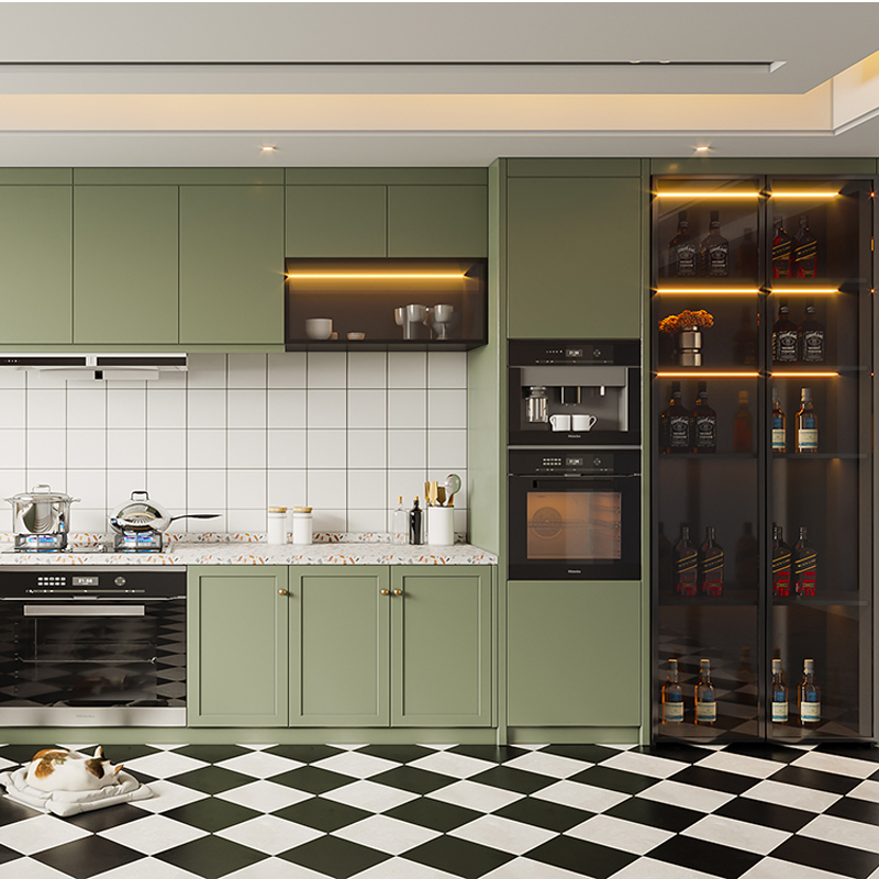 Unidades de Armários de Cozinha Modular ao Ar Livre Etíopes Feitas de Madeira ou Armários de Laminado Móveis de Cozinha Direto da China
