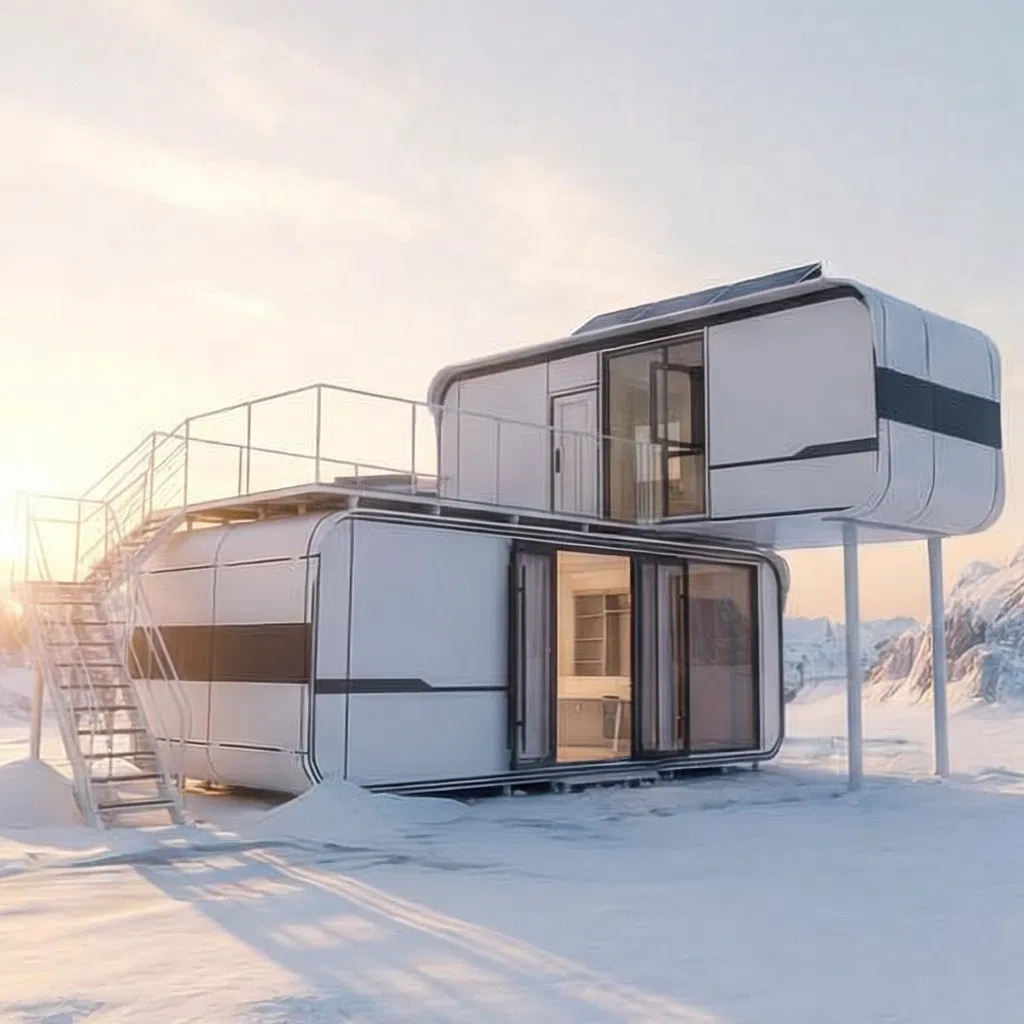 Casa Modular de Espaço Externo Capsule Pod Preço de Fábrica Hotel Móvel Duplo Tiny Apple Smart 40FT Cabana Prefabricada Casas com Banheiro Prefab 20FT Casa Barata