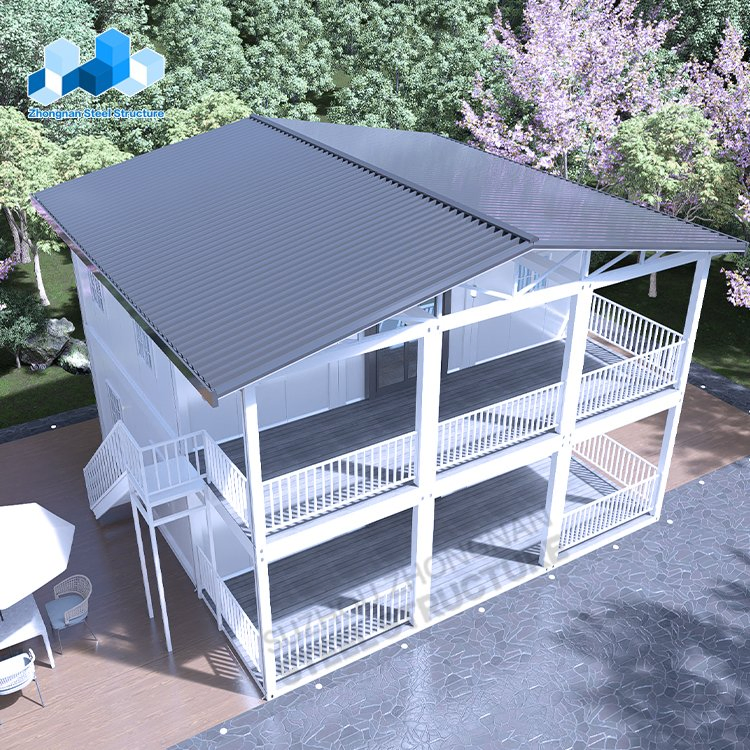 Containerizada 20FT/40FT Móvel 2 Andar Mini Pequena Luxuosa Moderna Modular Móvel Pré-fabricada Expansível Marítima Portátil Pré-fabricada Marinha Residencial Container Casa