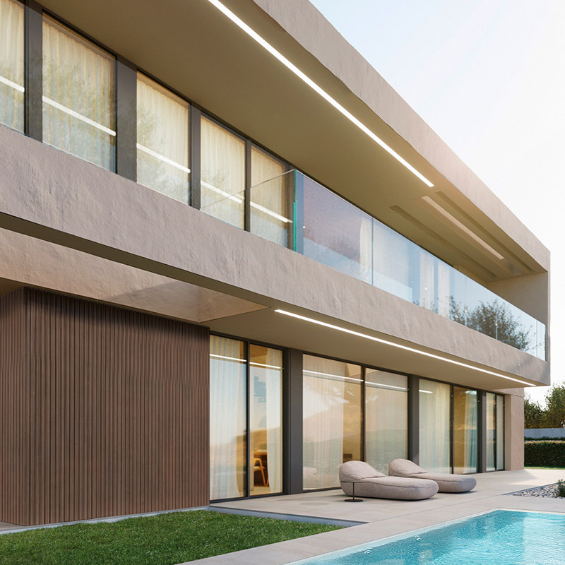 Casa Modular de Estrutura de Aço Leve Prefabricada na China