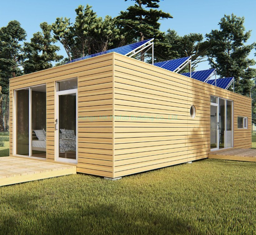 China 20/40FT Revestimento de Madeira Estrutura de Aço Modular Prefabricada Casa Contêiner Móvel