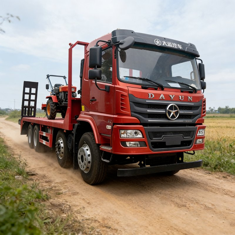 Dayun 8×4 Container Transport Flatbed Truck with 8m Flatbed for Port Logistics