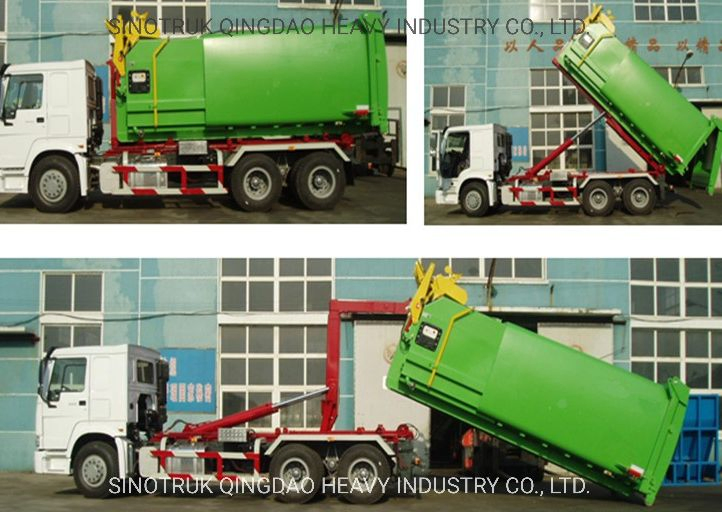 Manufacturer 17t/20t/22t Sinotruk HOWO Tx 6X4 Hook Lift Compressed Garbage Transport Rubbish Refuse Waste Transportation Arm Heavy Truck with Lifting Container