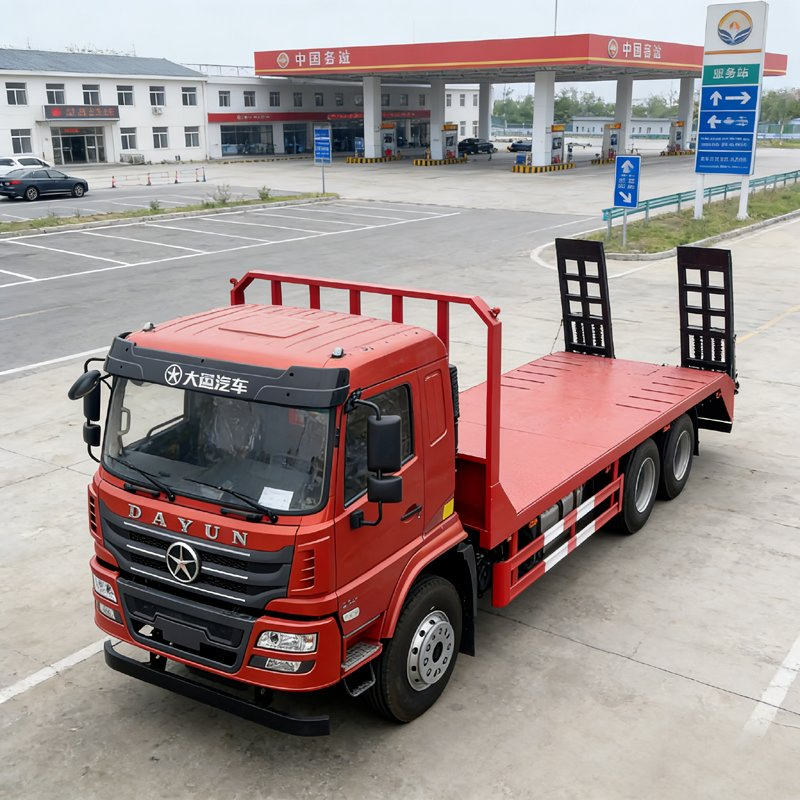 Dayun 8×4 Container Transport Flatbed Truck with 8m Flatbed for Port Logistics