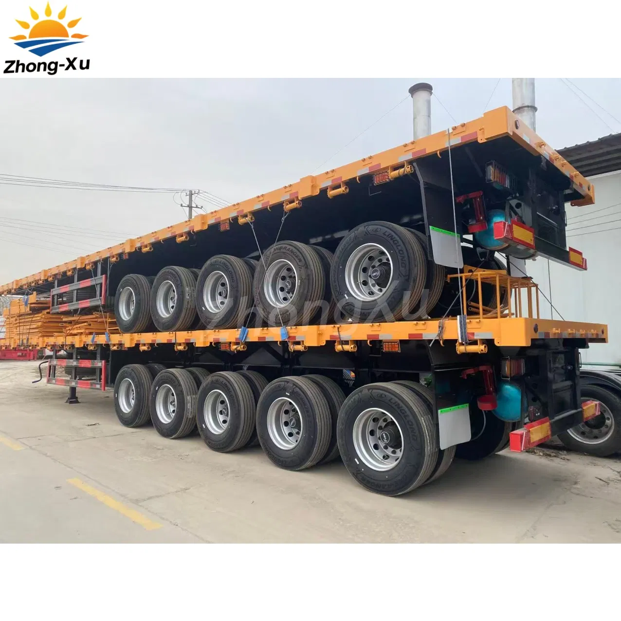 3 /4/5axles 45tons 40FT Cargo /Food Container Transport Flatbed /Low Flatbed / Platform Semi Truck Trailer for Sale