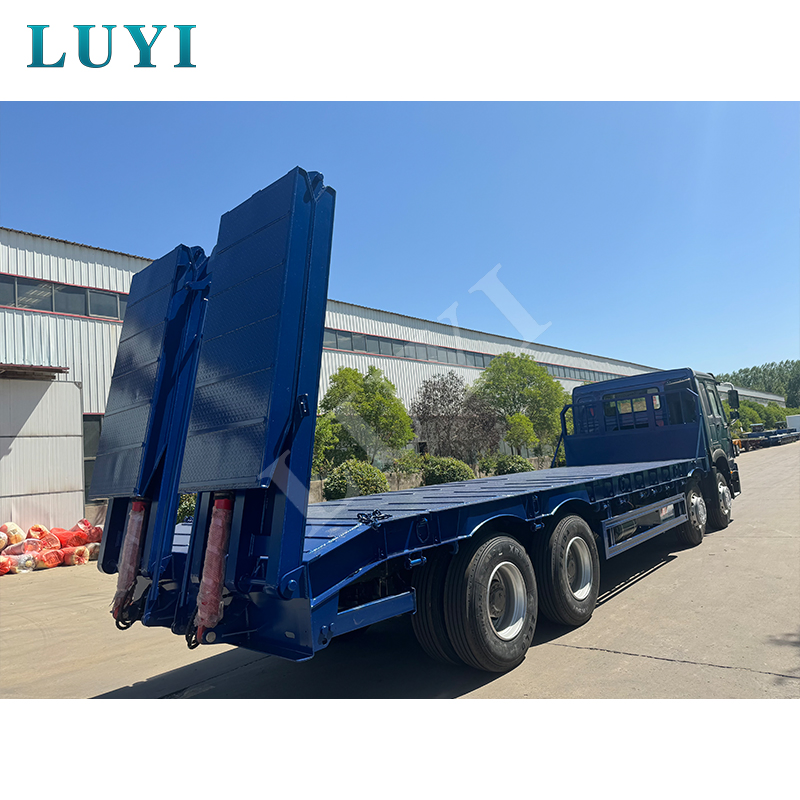 Heavy Duty 40ton 35ton HOWO Flatbed Truck 8X4 Cargo Truck Heavy Duty Excavator Transport Used Truck
