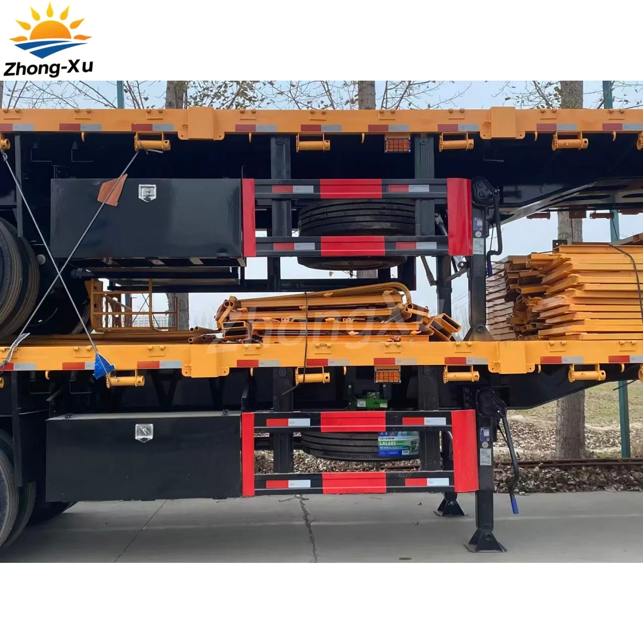3 /4/5axles 45tons 40FT Cargo /Food Container Transport Flatbed /Low Flatbed / Platform Semi Truck Trailer for Sale