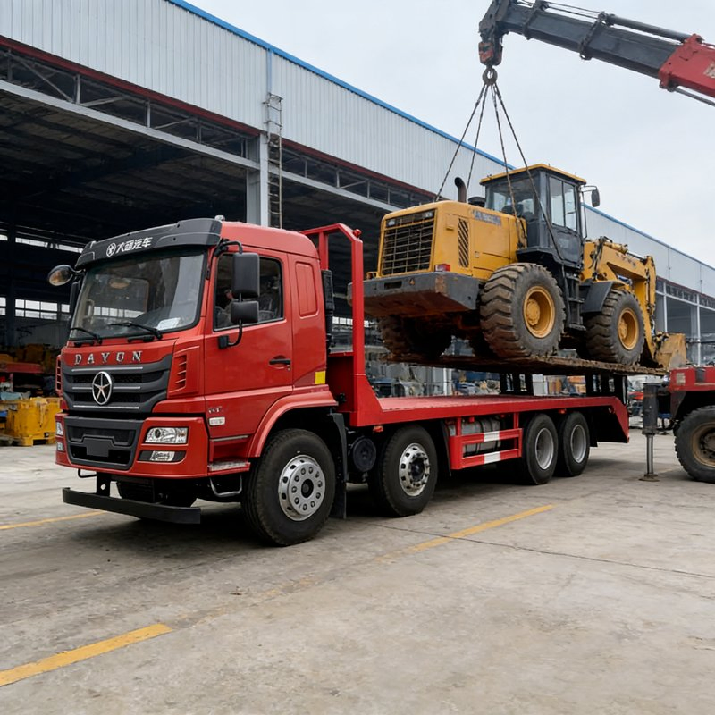 Dayun 8×4 Container Transport Flatbed Truck with 8m Flatbed for Port Logistics