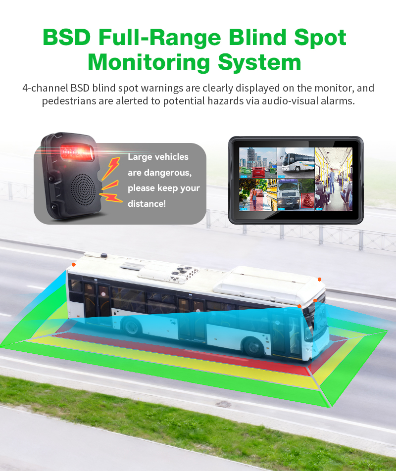 10" Waterproof Touch Screen 4G WiFi Adas DMS Logistics &amp; Delivery Truck DVR Recorder Bsd Camera Monitoring System Support Cmsv6 Platform GPS Positioning