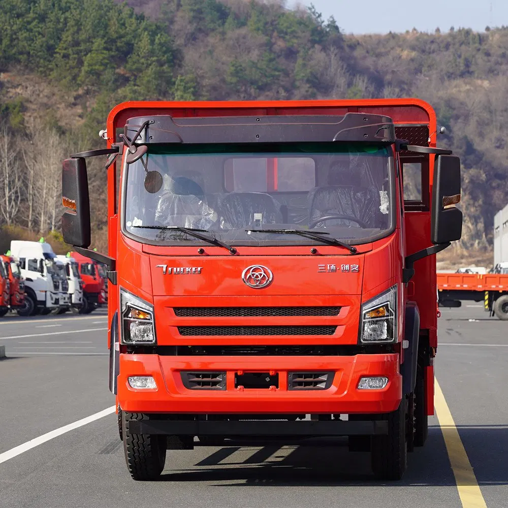 Tri-Ring 4X2 Flatbed Tow Truck Transport Cargo Truck for Towing Excavators and Construction Machinery