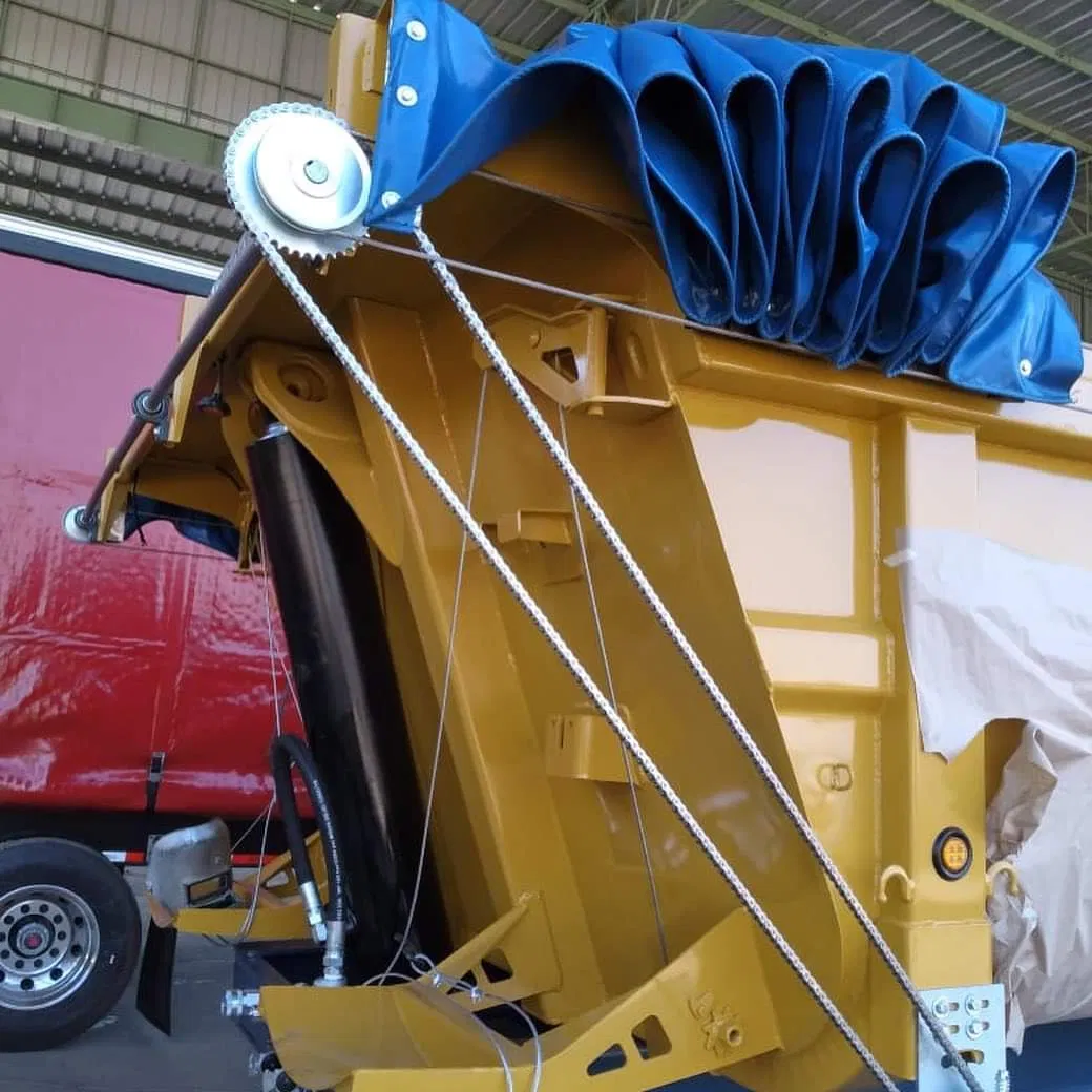 Factory Direct Sale PVC Dump Trailer Truck Mesh Cable Tarp System