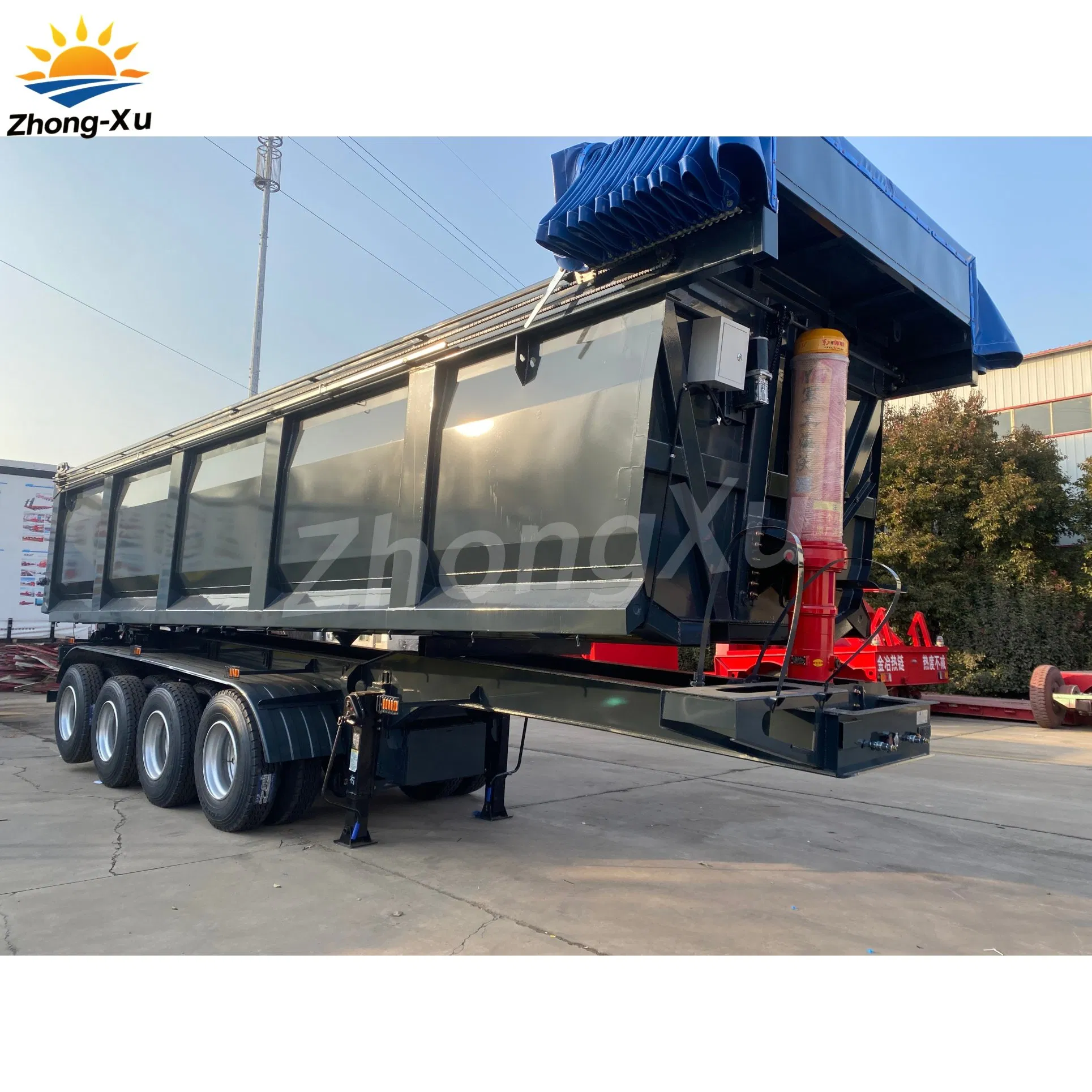 Heavy Haul 4 Axle 30cbm 35cbm 60 Tons Dumper /Dump /Tipping/Tipper Truck Semi Trailer for Bauxite Ore Transport Mining Site