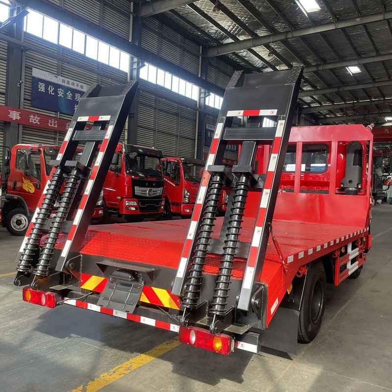 Lowboy Flatbed Low Boy Flat Bed Cargo Excavators Bulldozers Loaders Engineering Construction Machinery Transport Towing Transporting Tow Truck Vehicle Trailer