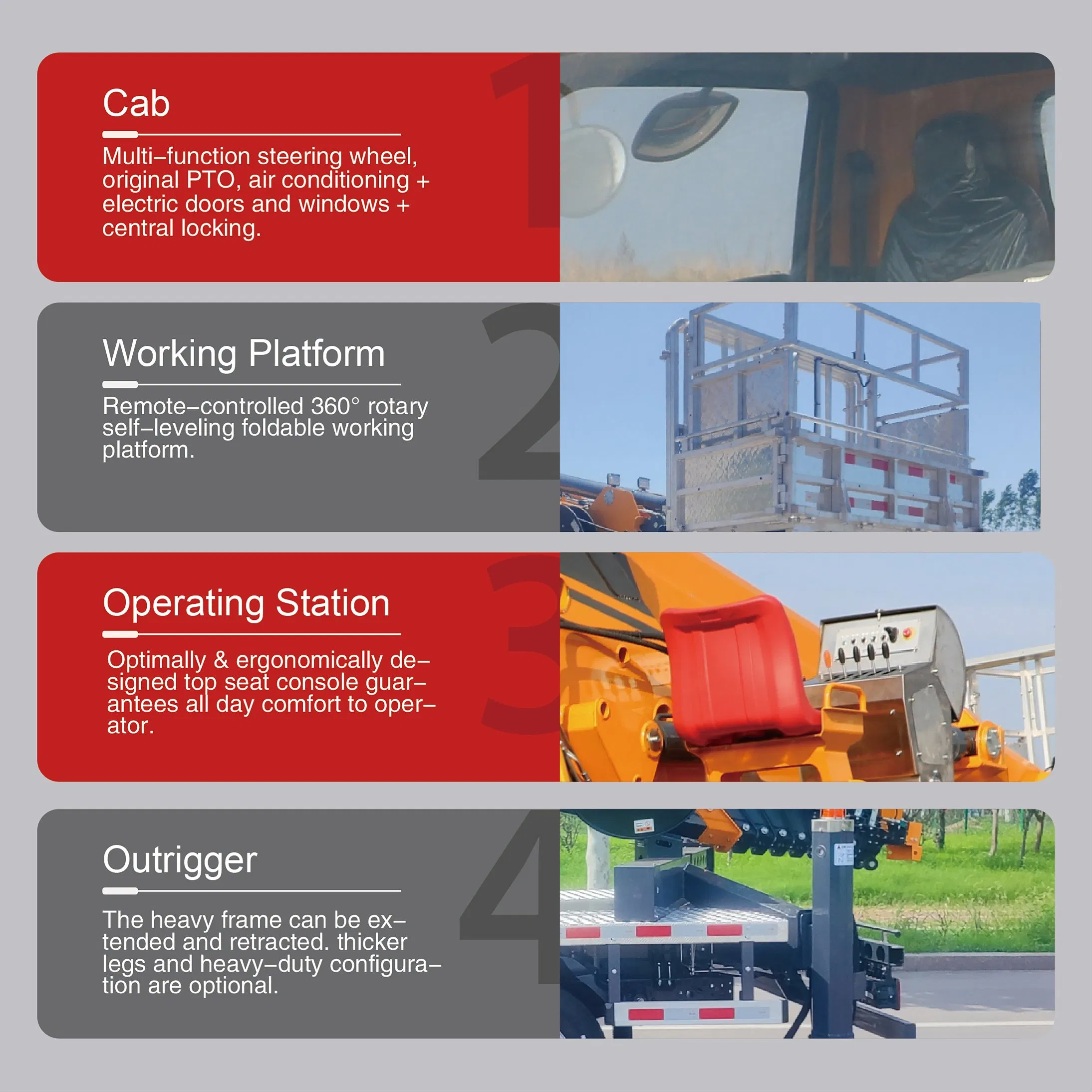 Chassis of Shanteka Heavy Duty Truck 30m Aerial Work Platform Vehicle with Auto Emergency Operation System