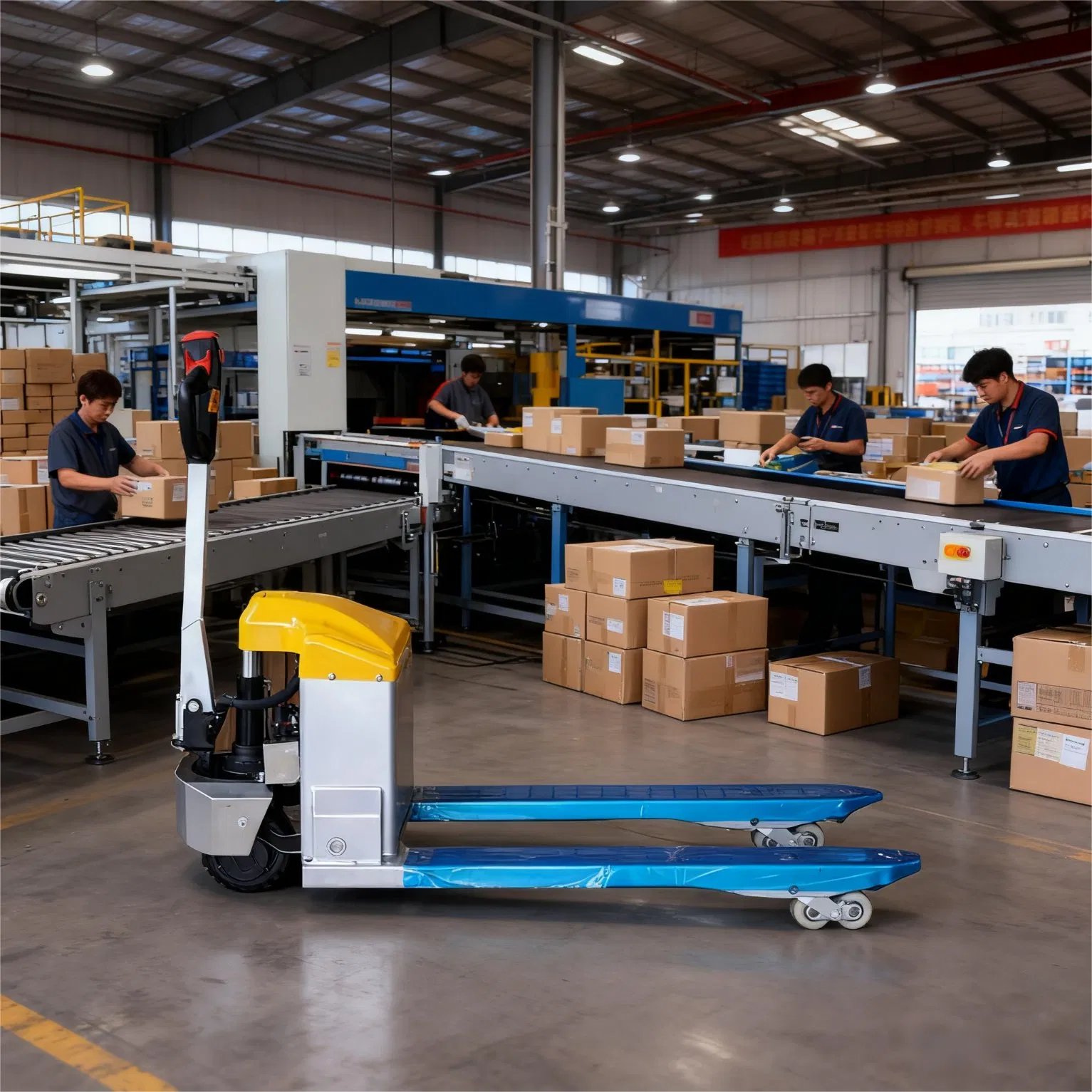 Durable High-Grip Protective Shielded-Core Pallet Truck for Cold Chain Logistics &amp; Distribution