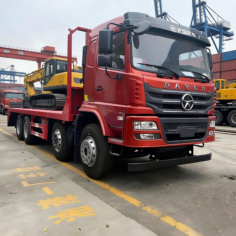 Dayun 8×4 Container Transport Flatbed Truck with 8m Flatbed for Port Logistics