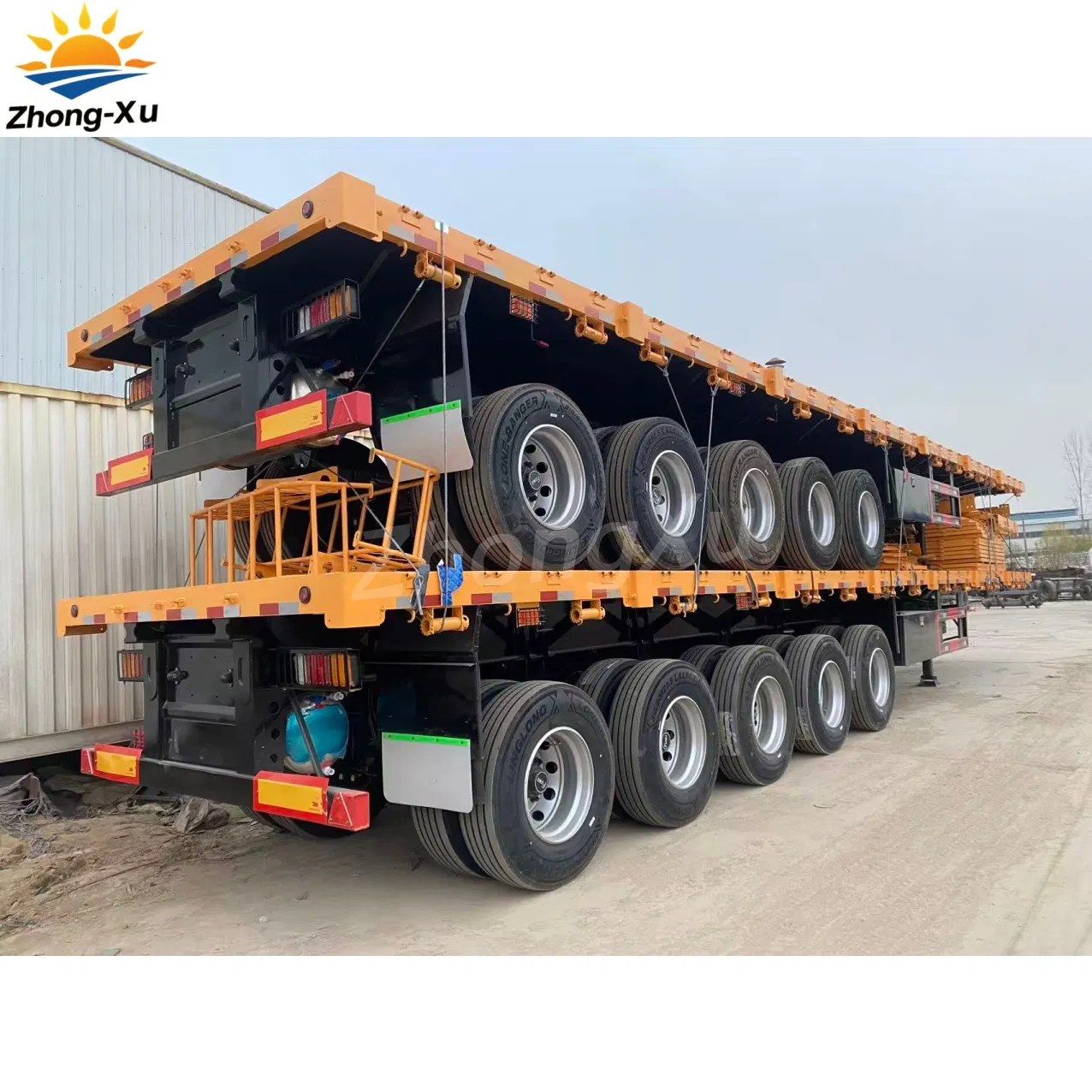 3 /4/5axles 45tons 40FT Cargo /Food Container Transport Flatbed /Low Flatbed / Platform Semi Truck Trailer for Sale