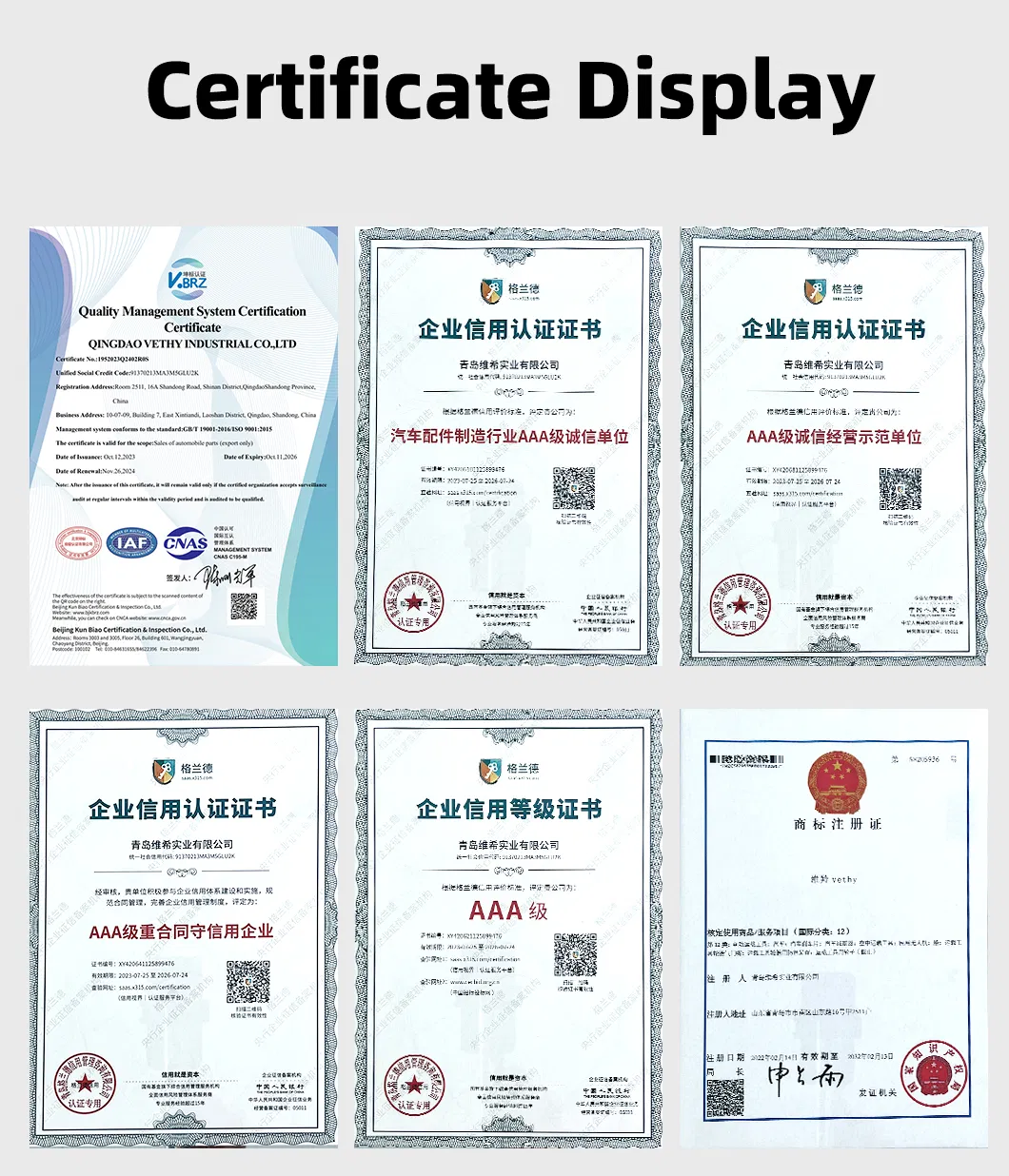 Certifications