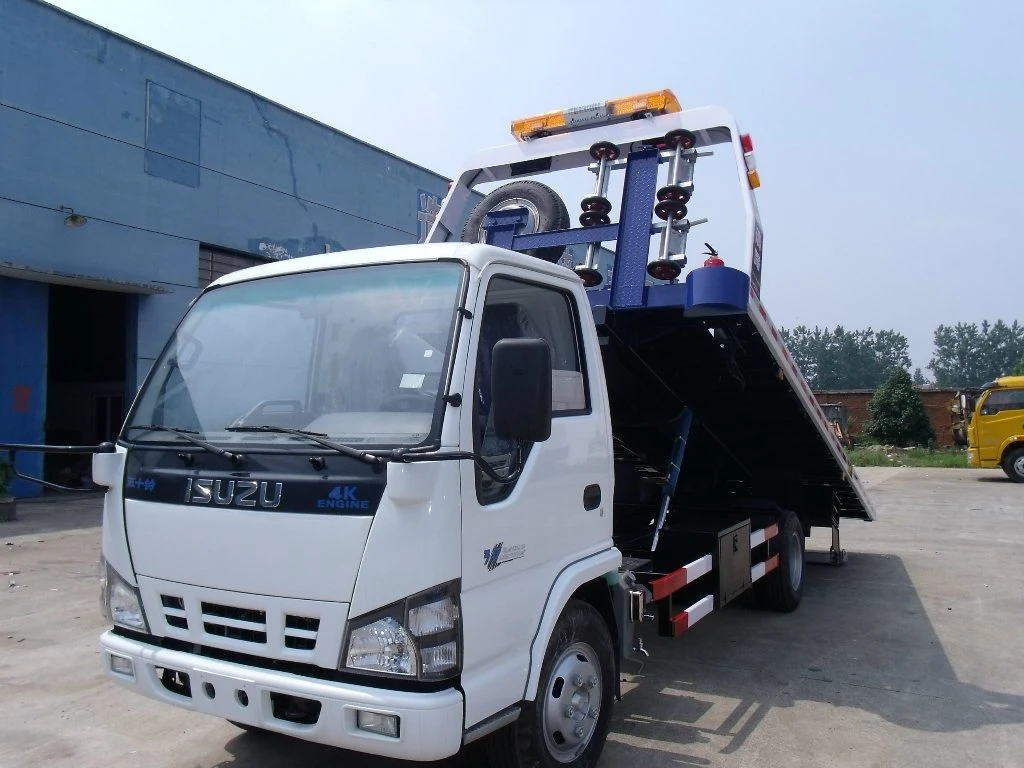 4~8ton Road Rescue Wrecker Flatbed Towing Carrier Recovery Crane Rollback Road Platform Transport with HOWO FAW Dongfeng Truck Best Price China Factory