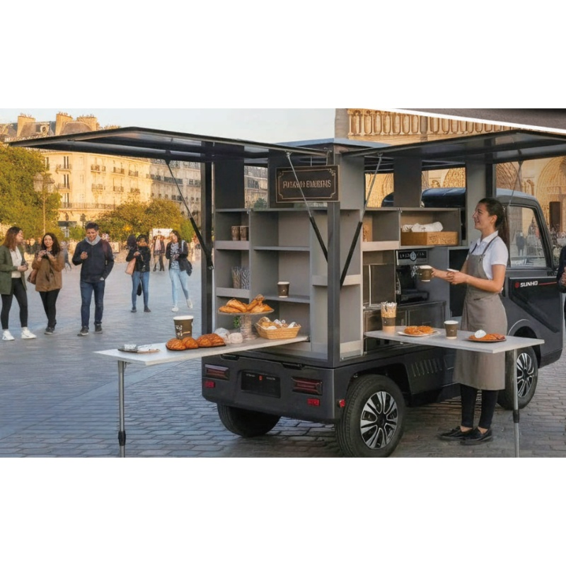Multifunctional Foldable Small Truck Utility Vehicle Electric Pickup EV Electric Large Cargo Transportation Space for City Food Carts