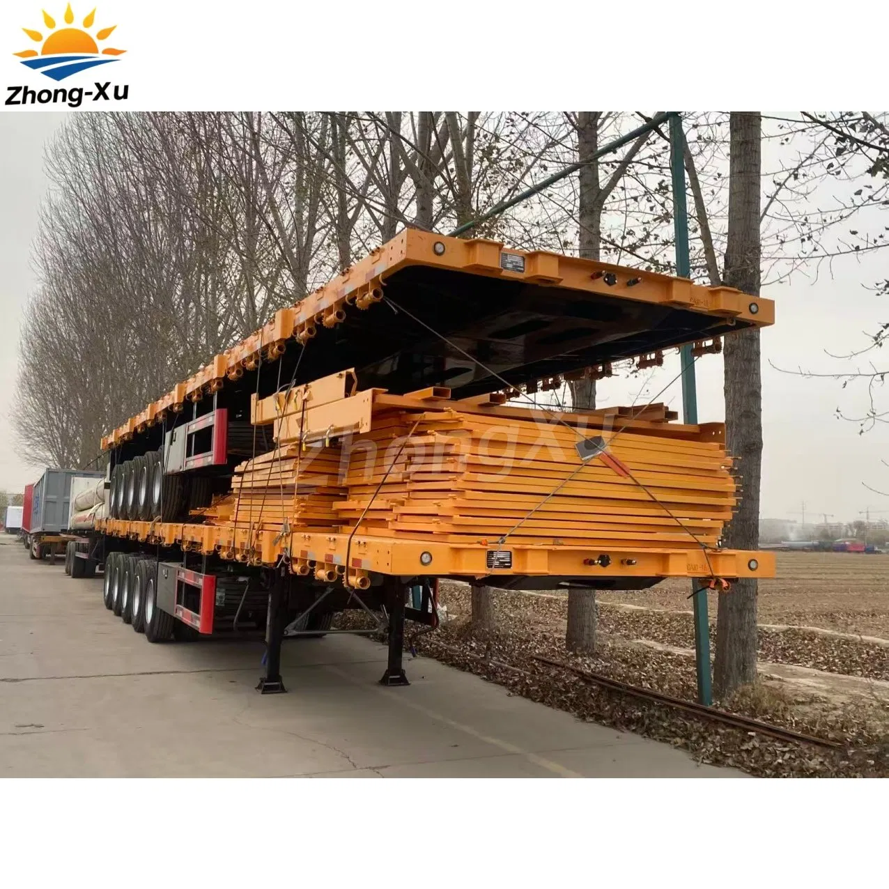 3 /4/5axles 45tons 40FT Cargo /Food Container Transport Flatbed /Low Flatbed / Platform Semi Truck Trailer for Sale