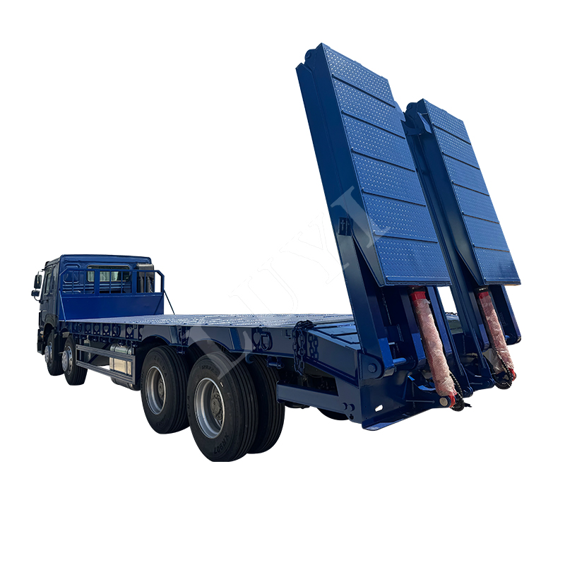 Heavy Duty 40ton 35ton HOWO Flatbed Truck 8X4 Cargo Truck Heavy Duty Excavator Transport Used Truck