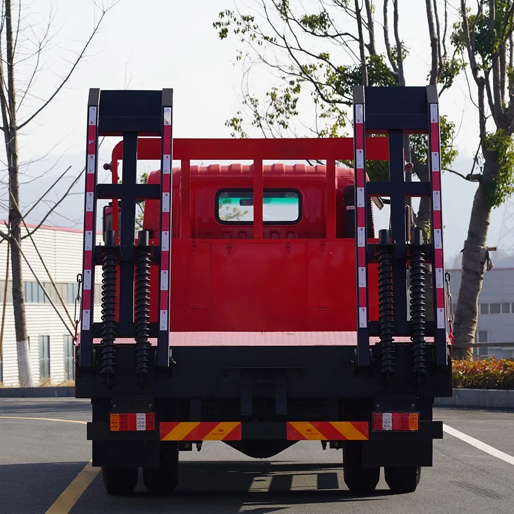 Tri-Ring 4X2 Flatbed Tow Truck Transport Cargo Truck for Towing Excavators and Construction Machinery