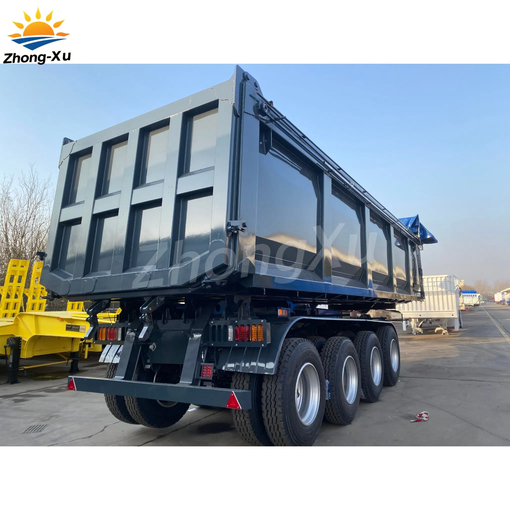 Heavy Haul 4 Axle 30cbm 35cbm 60 Tons Dumper /Dump /Tipping/Tipper Truck Semi Trailer for Bauxite Ore Transport Mining Site