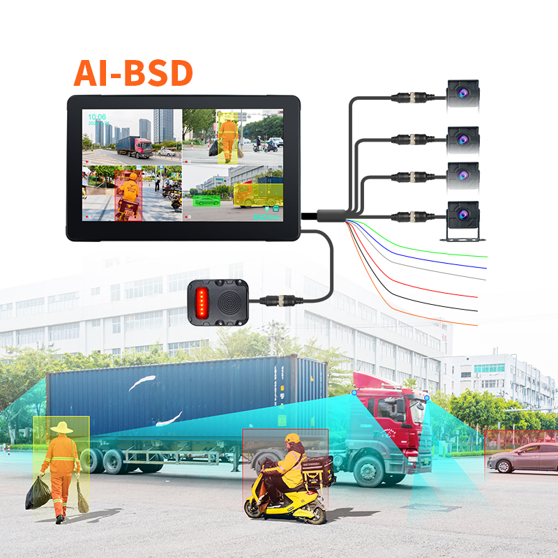 Factory Direct Waterproof Touch Monitor Bsd Camera System Blind Spot Warning for Truck Semi Trailer
