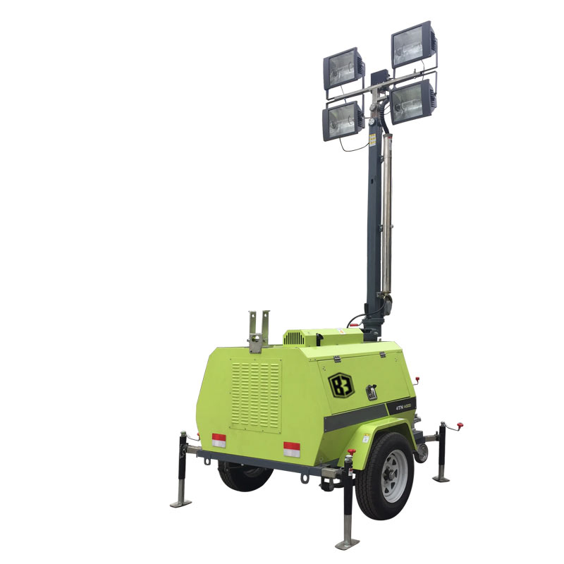 9m Veículo de Elevação Elétrica Manual com Iluminação 6kw Gerador a Diesel com 1000W*4 Haleto de Ouro Light/400W*4LED Elevação Hidráulica do Tipo Basculante