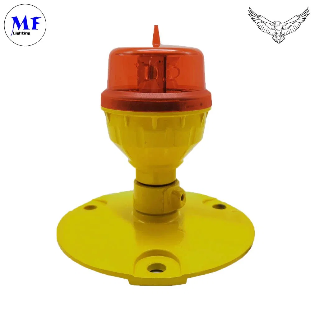 17+ Anos Fábrica IP66 Ik08 Torre de Guindaste Sinal de Advertência Marítima de Baixa Intensidade L810 Indicador de Flash Navegação Heliponto Sinal Solar LED Luz de Obstrução de Aviação