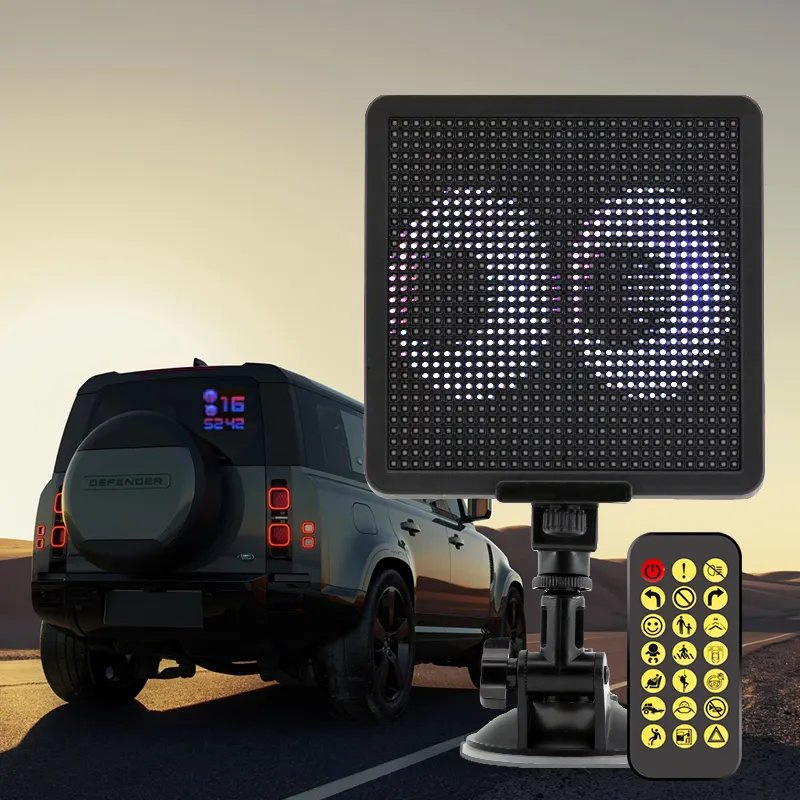 Tela de Mini LED para Carro, Display LED para Janela Traseira do Carro, Tela de Sinalização LED Controlada por APP