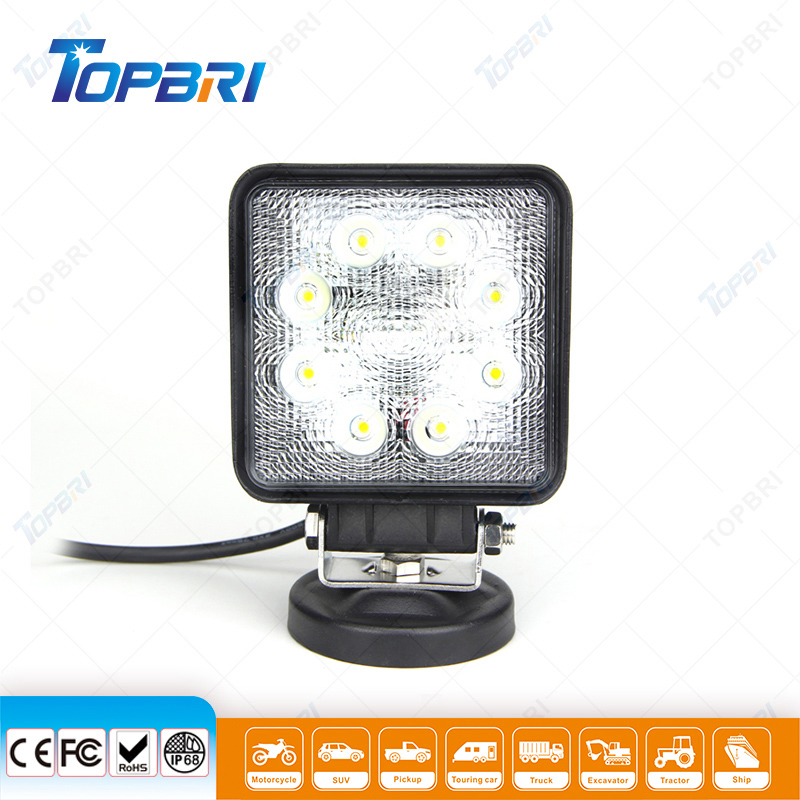 Luz de Trabalho LED Bright Epistar Square 24W para Veículos Agrícolas Offroad