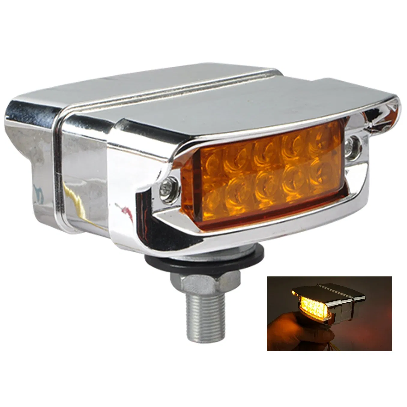 Lanterna Estroboscópica LED Vermelha Âmbar Dupla Face Luz Automotiva Universal para Caminhão