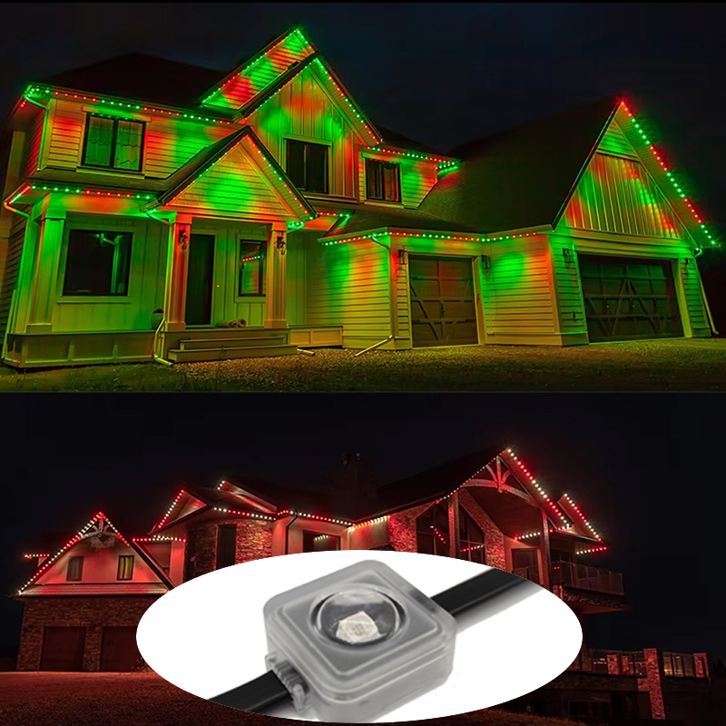 Luzes de LED decorativas inteligentes para eaves de Natal coloridas DMX512 Luzes de palco