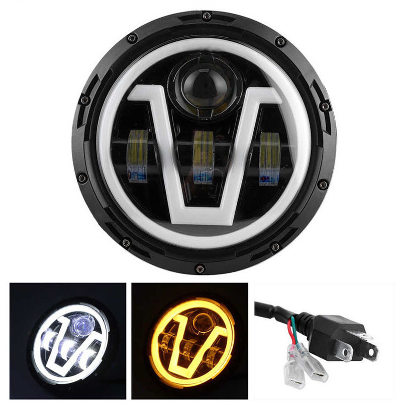 Lâmpada de Rocha off Road 7 Forma em V IP68 À prova d'água 12-24 Sistema de Iluminação para Motocicleta em Cor Branca DC