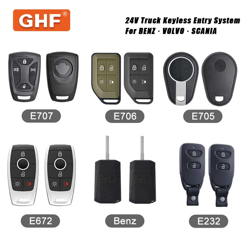 Milano 24V Peças de Caminhão Kit de Fechadura Central Remota Sistema de Entrada Sem Chave para Caminhão Pesado Volvo 2 Remotos Ajuste Universal