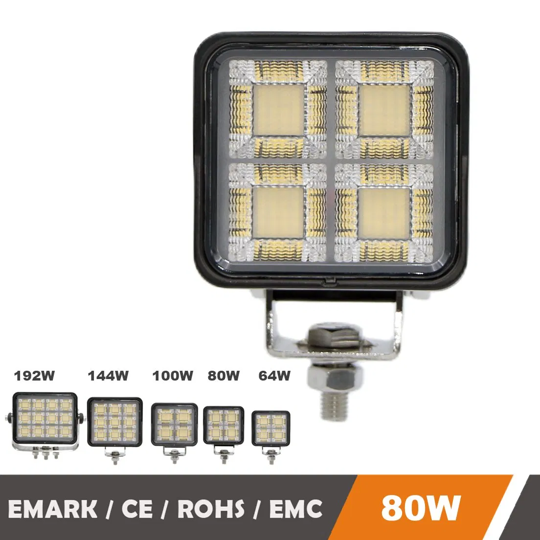 3.4" 80W Recomendado 5 Luzes de Trabalho LED de Polegada para Caminhão com Feixe de Inundação e Ponto para Máquinas Pesadas